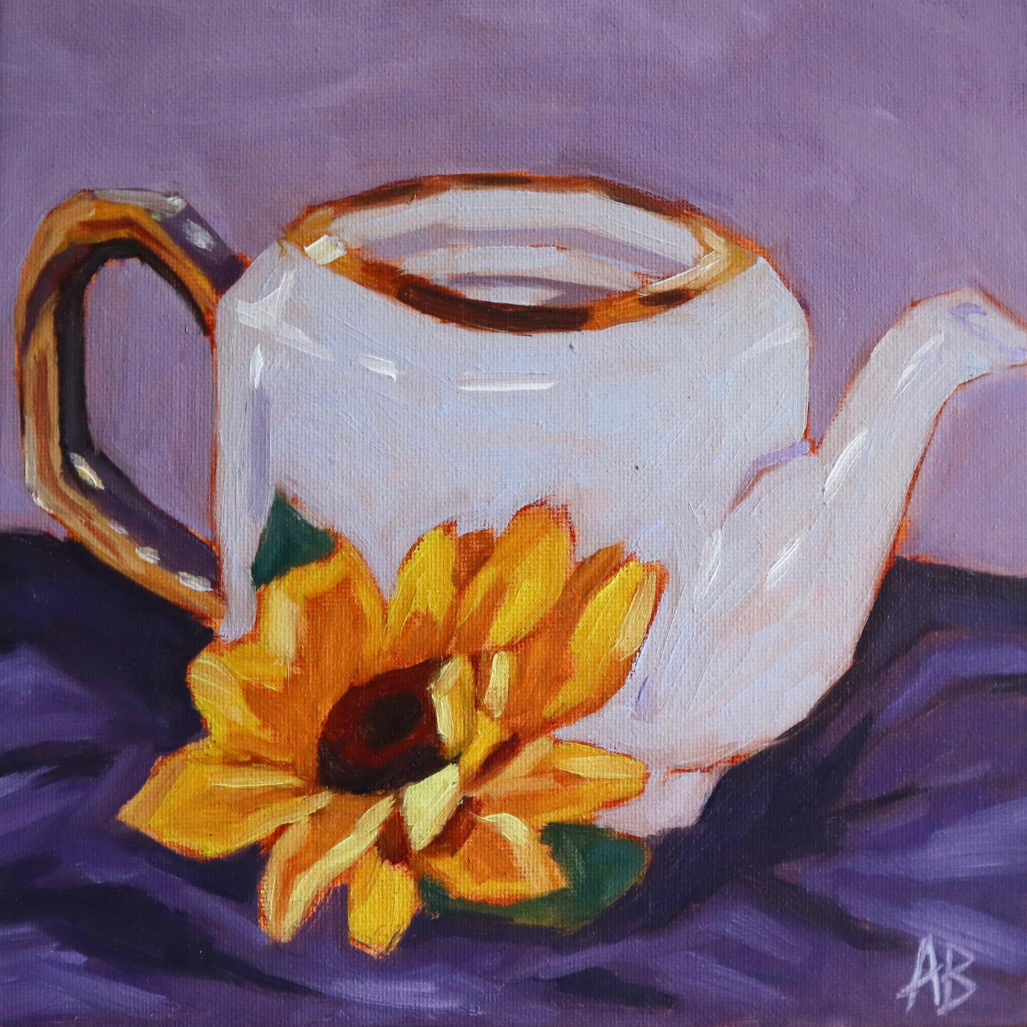 A sunflower and its pot